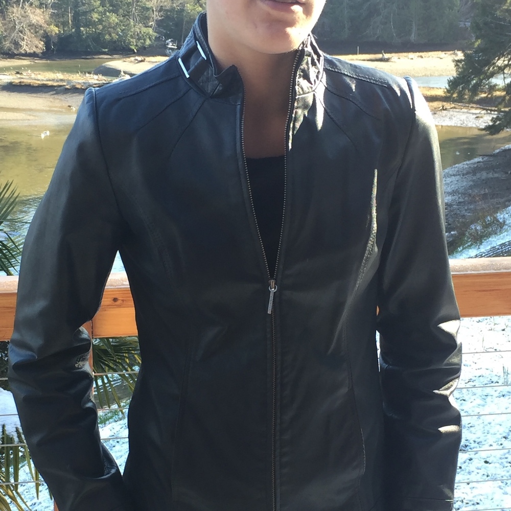 Bradley Bayou blue leather jacket xs